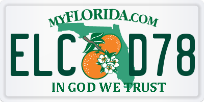FL license plate ELCD78