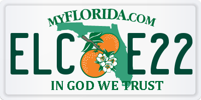 FL license plate ELCE22