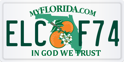 FL license plate ELCF74