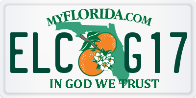 FL license plate ELCG17