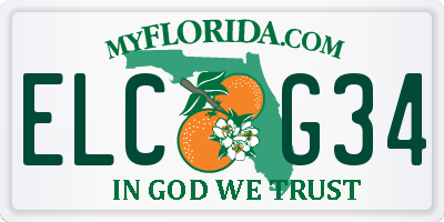 FL license plate ELCG34