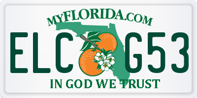 FL license plate ELCG53