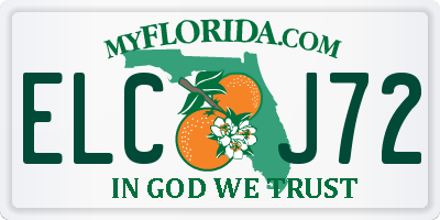 FL license plate ELCJ72