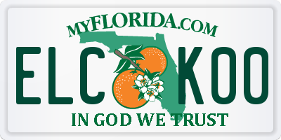 FL license plate ELCK00