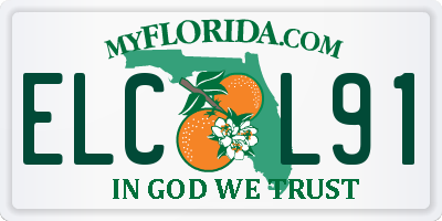 FL license plate ELCL91
