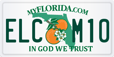 FL license plate ELCM10