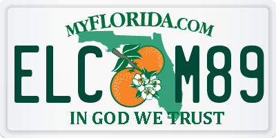 FL license plate ELCM89