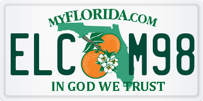 FL license plate ELCM98