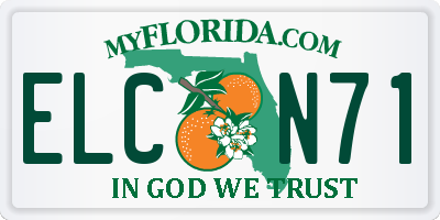 FL license plate ELCN71
