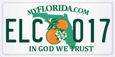 FL license plate ELCO17