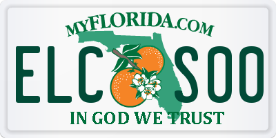 FL license plate ELCS00