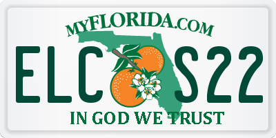 FL license plate ELCS22