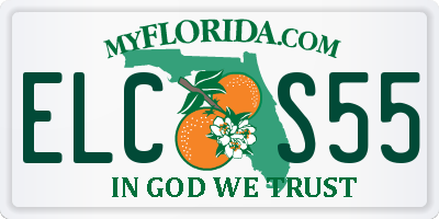 FL license plate ELCS55
