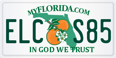 FL license plate ELCS85