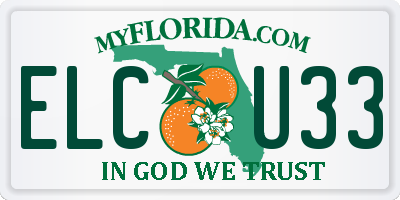FL license plate ELCU33
