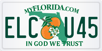 FL license plate ELCU45