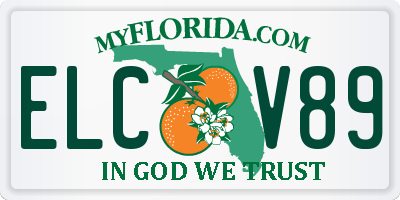 FL license plate ELCV89