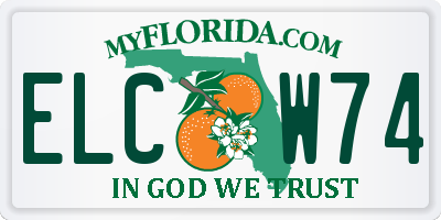 FL license plate ELCW74