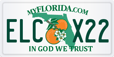 FL license plate ELCX22