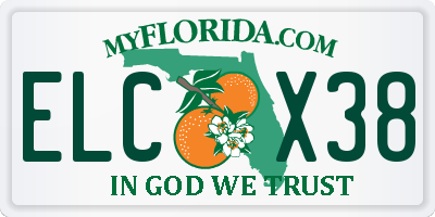 FL license plate ELCX38
