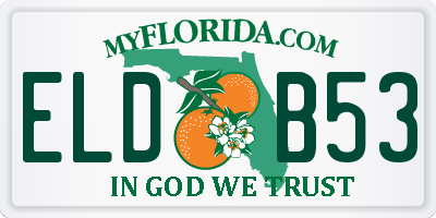 FL license plate ELDB53