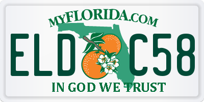 FL license plate ELDC58