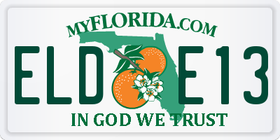 FL license plate ELDE13