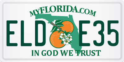FL license plate ELDE35