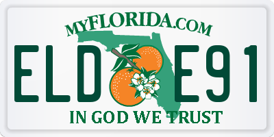 FL license plate ELDE91