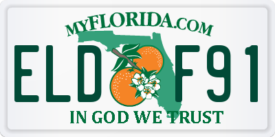 FL license plate ELDF91