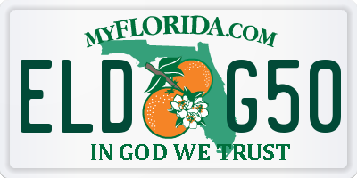 FL license plate ELDG50
