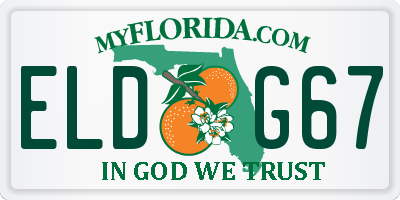 FL license plate ELDG67