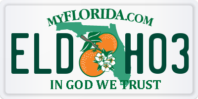 FL license plate ELDH03