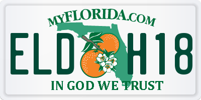 FL license plate ELDH18