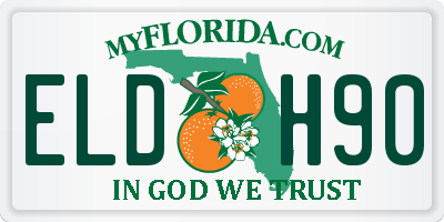 FL license plate ELDH90