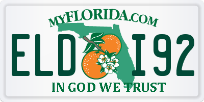 FL license plate ELDI92