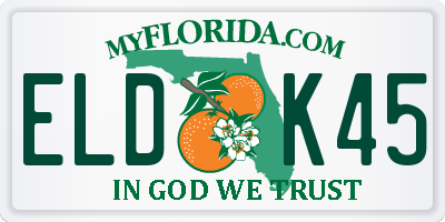 FL license plate ELDK45