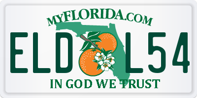 FL license plate ELDL54