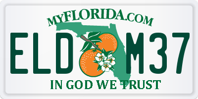 FL license plate ELDM37