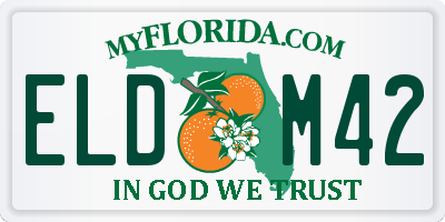 FL license plate ELDM42