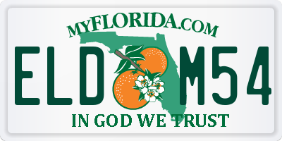 FL license plate ELDM54