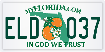 FL license plate ELDO37