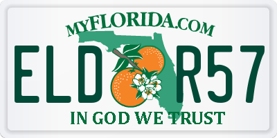 FL license plate ELDR57