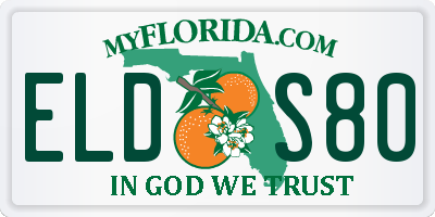 FL license plate ELDS80