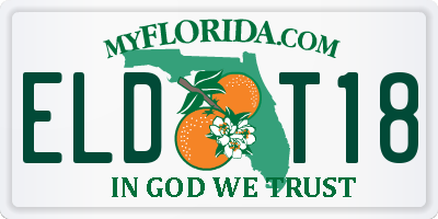 FL license plate ELDT18