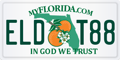 FL license plate ELDT88