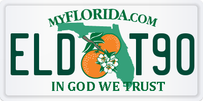 FL license plate ELDT90
