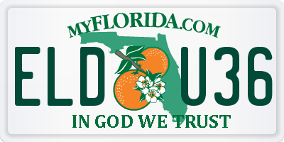 FL license plate ELDU36