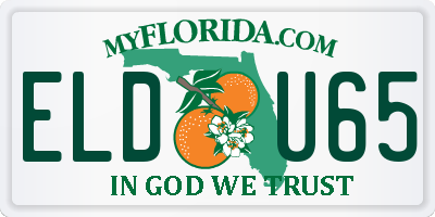 FL license plate ELDU65