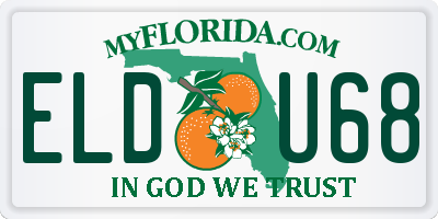 FL license plate ELDU68